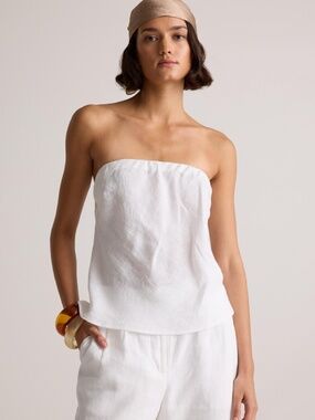 Quince linen blend White tube top